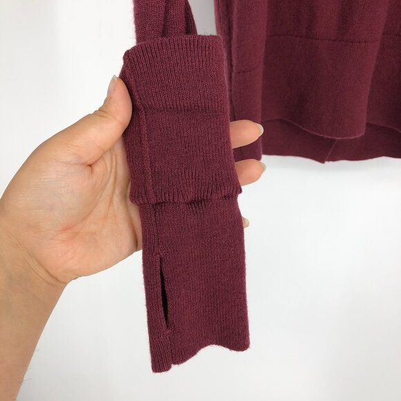 Lululemon Wine Berry Sunset Savasana Pullover cross open back sweater - Picture 9 of 16